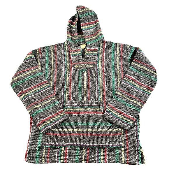 Frank’s Textiles Baja Unisex Made In Mexico Hoodie Pullover Multicolored Large - Picture 1 of 15